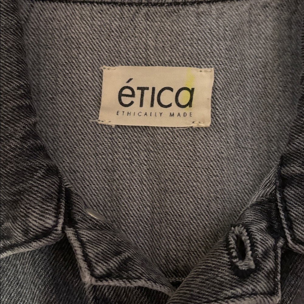 Etica x Free People Lotta Denim Dress in Stormy Skies SZ M EUC - Picture 5 of 6
